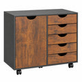 caisson-de-bureau-avec-5-tiroirs-et-porte-etagere-reglable-rangement-sur-roulettes-uxvdez3104jl